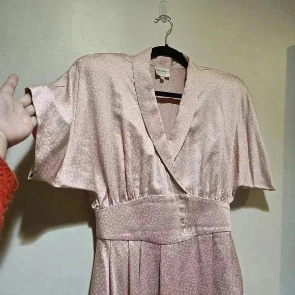 Vintage Datiani Dress 100% Rayon Pink Size 10 - Picture 4 of 9